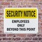 Signmission Employees Only Beyond This Point OSHA Security Notice Sign, Plastic, 10in W x 7in L, 2PK OS-2PACK-SN-P-710-L-11535 - alternate 8